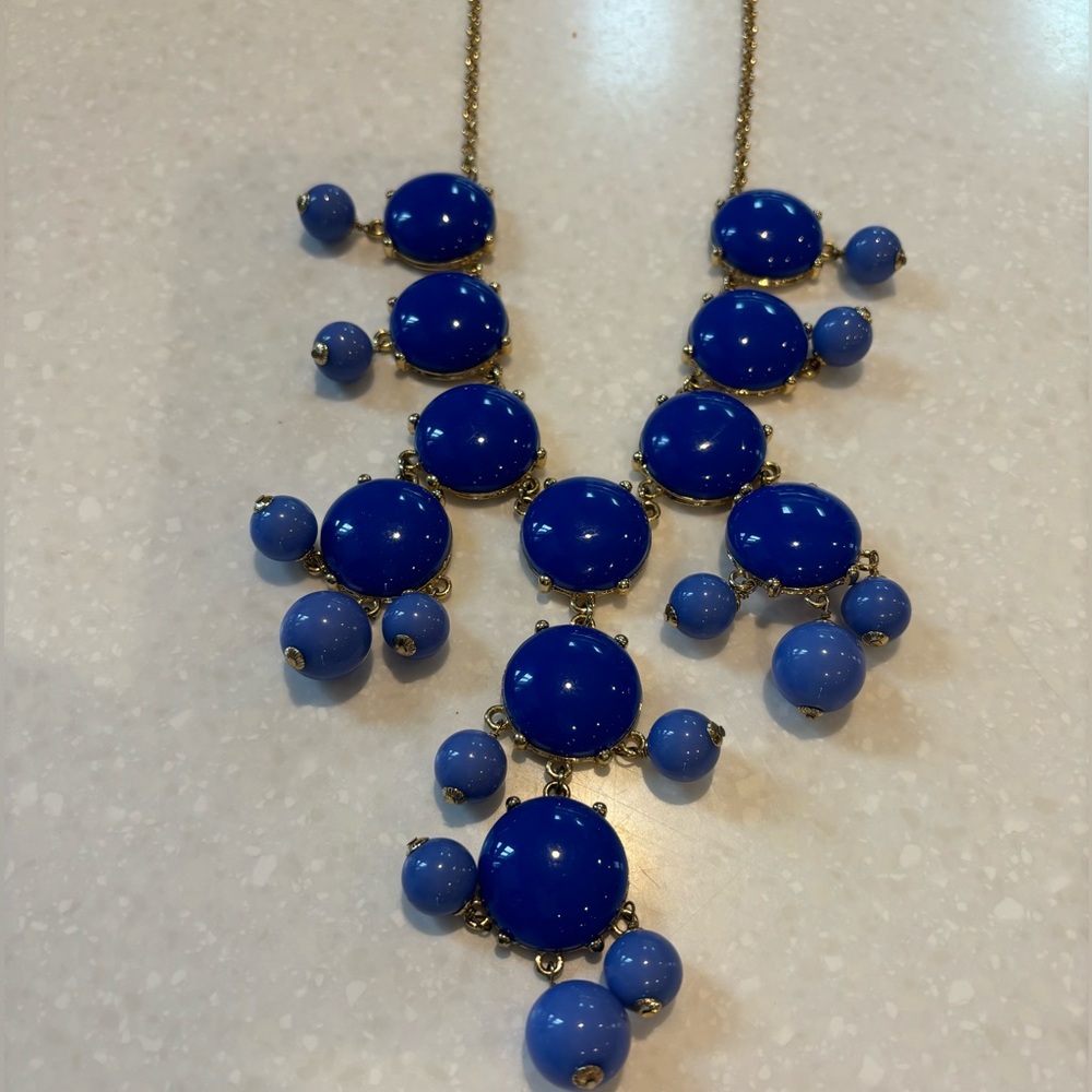 J. Crew Vintage navy blue bubble Statement necklace